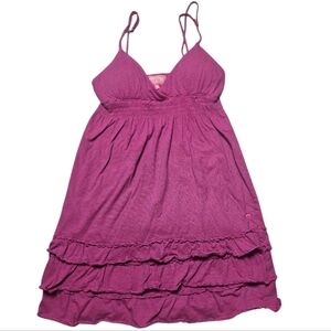Vintage Pink striped babydoll PJ dress with ruffles